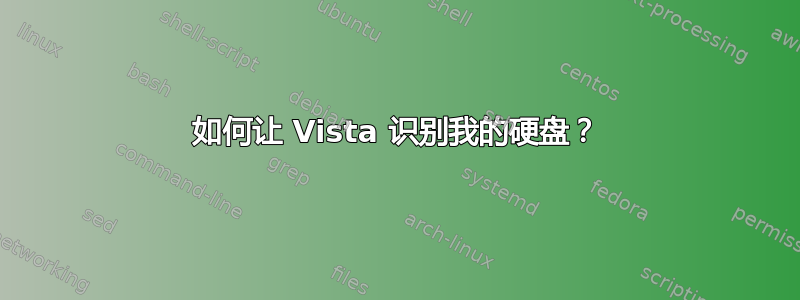 如何让 Vista 识别我的硬盘？