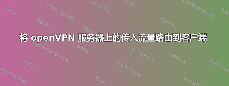 将 openVPN 服务器上的传入流量路由到客户端