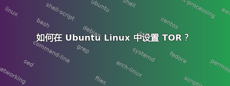 如何在 Ubuntu Linux 中设置 TOR？