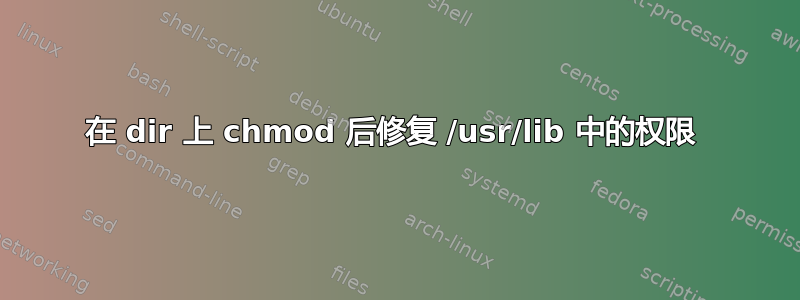 在 dir 上 chmod 后修复 /usr/lib 中的权限 