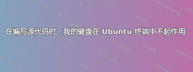 在编写源代码时，我的键盘在 Ubuntu 终端中不起作用