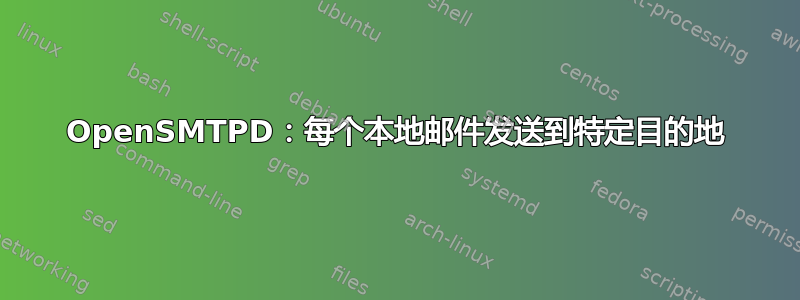 OpenSMTPD：每个本地邮件发送到特定目的地