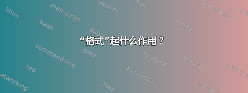 “格式”起什么作用？