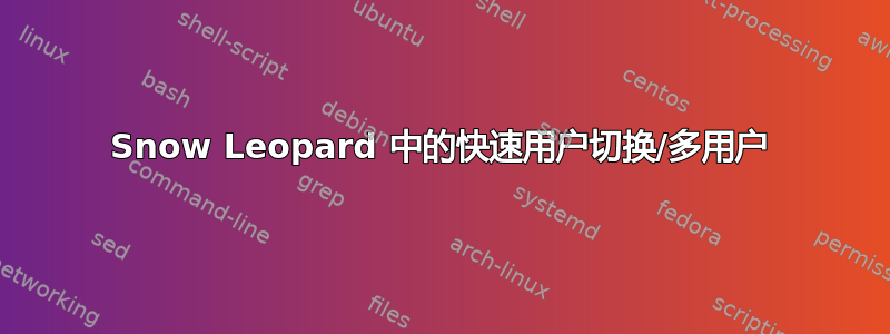 Snow Leopard 中的快速用户切换/多用户