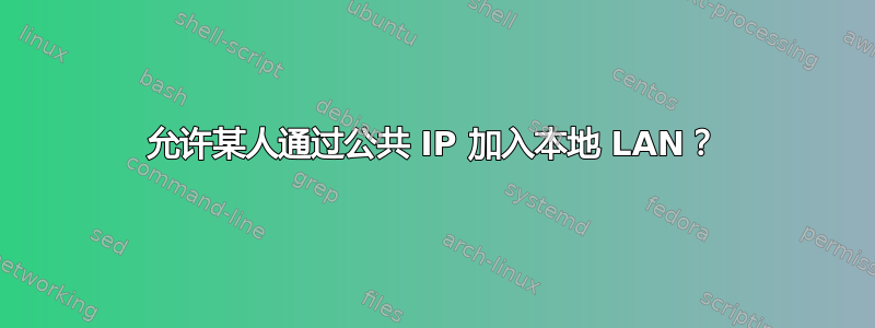 允许某人通过公共 IP 加入本地 LAN？