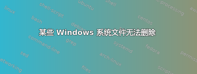 某些 Windows 系统文件无法删除