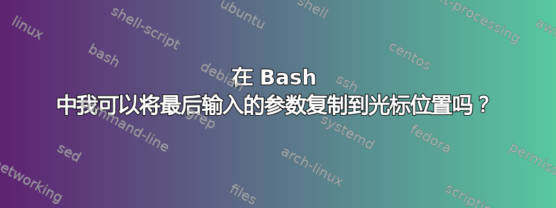 在 Bash 中我可以将最后输入的参数复制到光标位置吗？