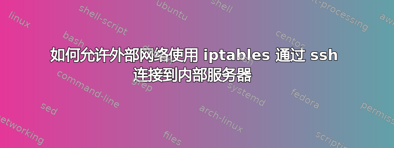 如何允许外部网络使用 iptables 通过 ssh 连接到内部服务器 