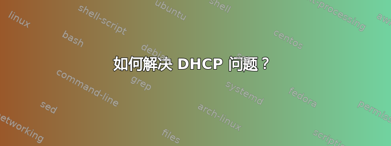 如何解决 DHCP 问题？