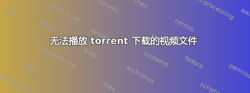 无法播放 torrent 下载的视频文件