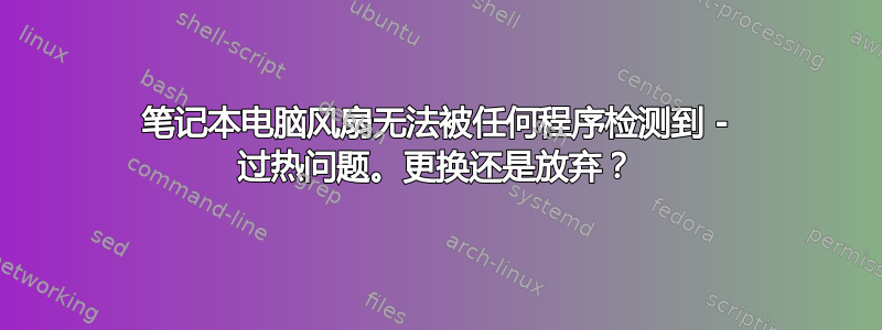 笔记本电脑风扇无法被任何程序检测到 - 过热问题。更换还是放弃？