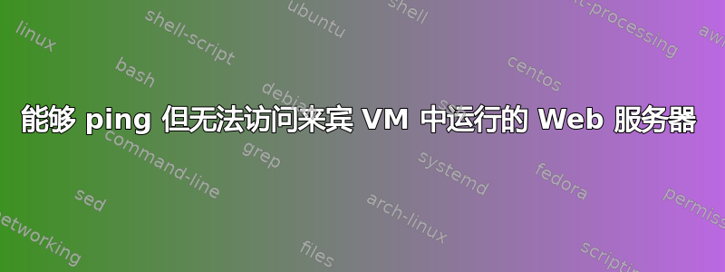 能够 ping 但无法访问来宾 VM 中运行的 Web 服务器