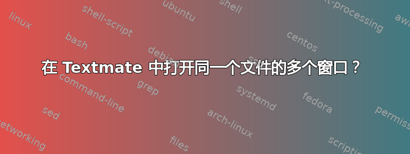 在 Textmate 中打开同一个文件的多个窗口？