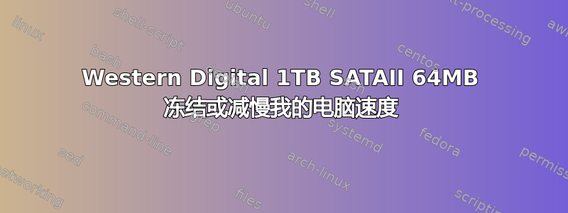 Western Digital 1TB SATAII 64MB 冻结或减慢我的电脑速度