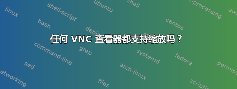 任何 VNC 查看器都支持缩放吗？