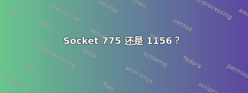 Socket 775 还是 1156？