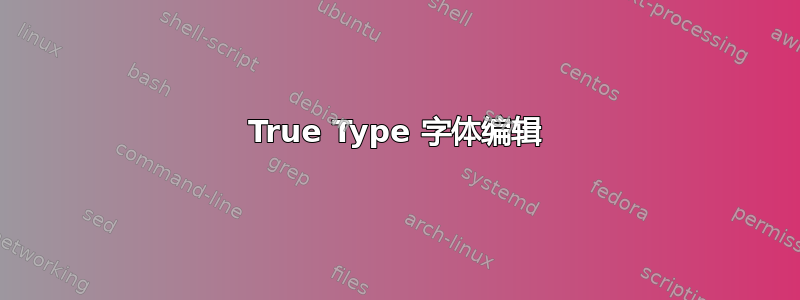 True Type 字体编辑