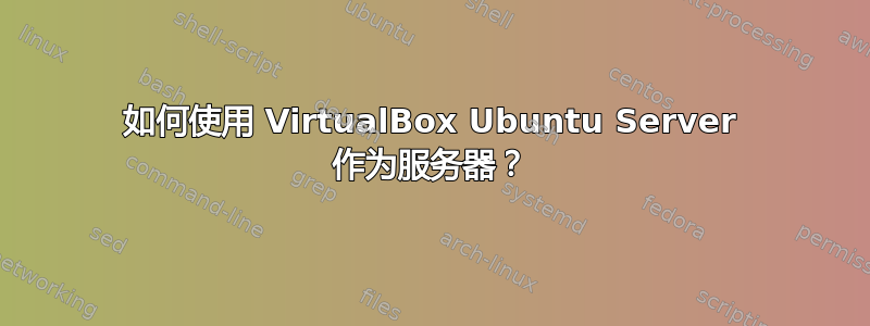 如何使用 VirtualBox Ubuntu Server 作为服务器？