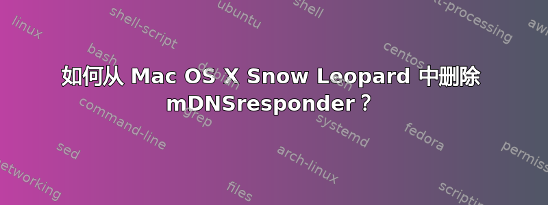 如何从 Mac OS X Snow Leopard 中删除 mDNSresponder？