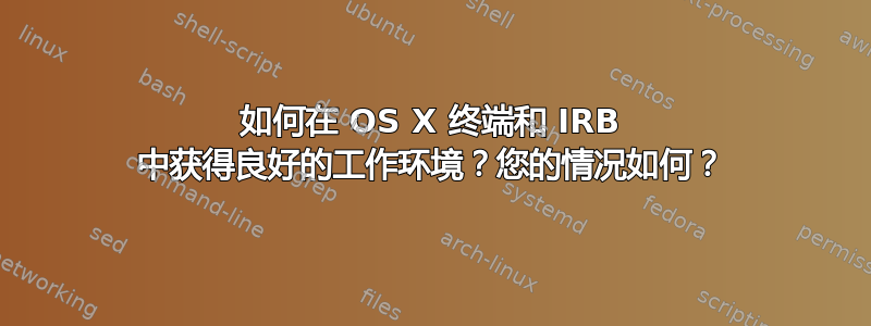 如何在 OS X 终端和 IRB 中获得良好的工作环境？您的情况如何？