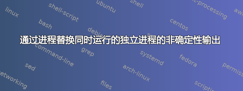 通过进程替换同时运行的独立进程的非确定性输出