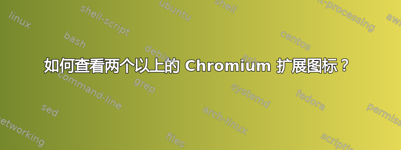 如何查看两个以上的 Chromium 扩展图标？