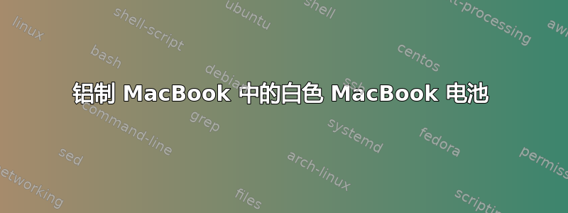 铝制 MacBook 中的白色 MacBook 电池