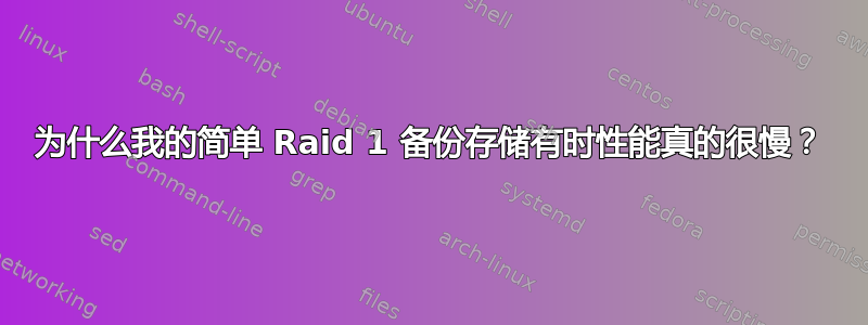 为什么我的简单 Raid 1 备份存储有时性能真的很慢？