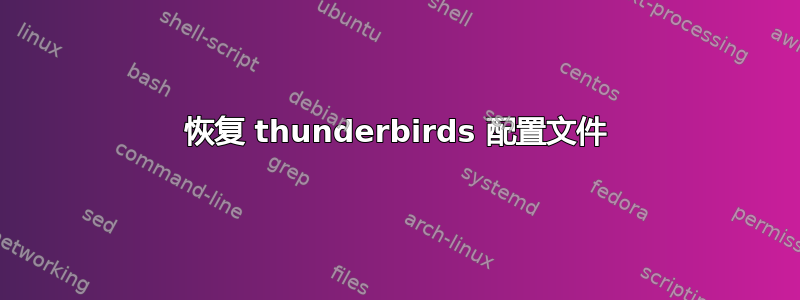 恢复 thunderbirds 配置文件