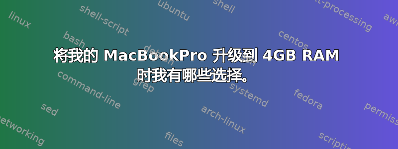 将我的 MacBookPro 升级到 4GB RAM 时我有哪些选择。