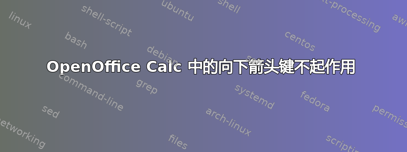 OpenOffice Calc 中的向下箭头键不起作用