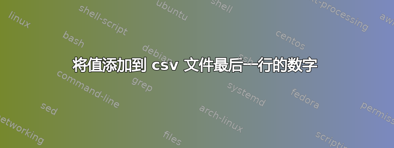 将值添加到 csv 文件最后一行的数字