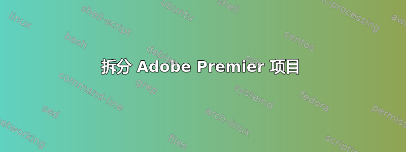 拆分 Adob​​e Premier 项目