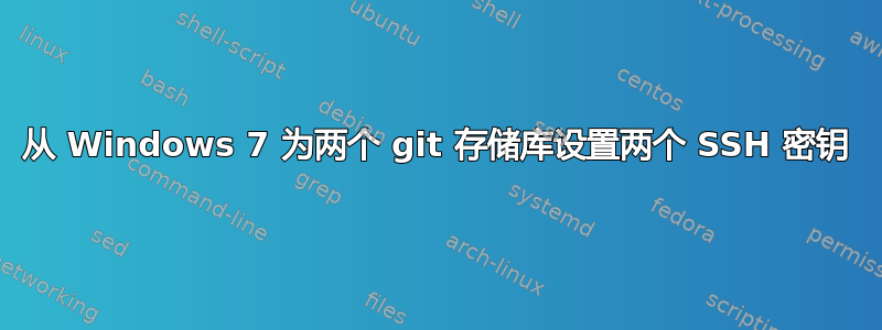 从 Windows 7 为两个 git 存储库设置两个 SSH 密钥