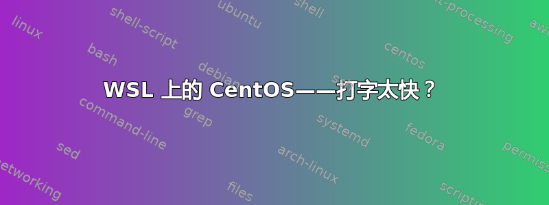 WSL 上的 CentOS——打字太快？