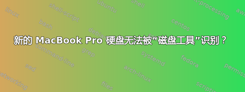 新的 MacBook Pro 硬盘无法被“磁盘工具”识别？