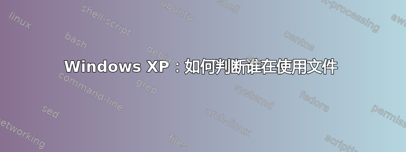 Windows XP：如何判断谁在使用文件