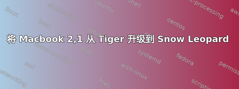 将 Macbook 2,1 从 Tiger 升级到 Snow Leopard