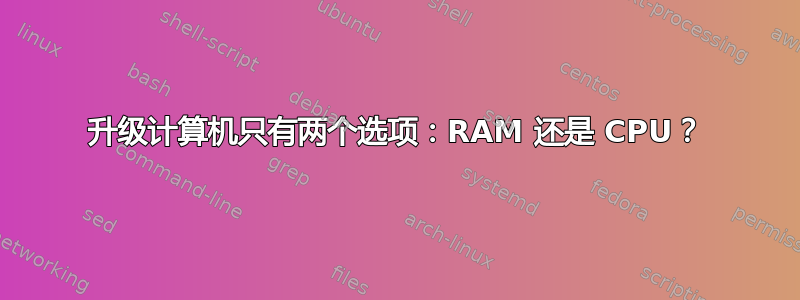 升级计算机只有两个选项：RAM 还是 CPU？