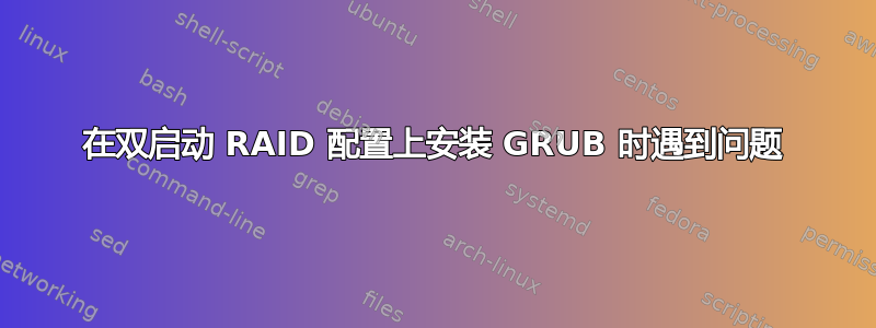 在双启动 RAID 配置上安装 GRUB 时遇到问题