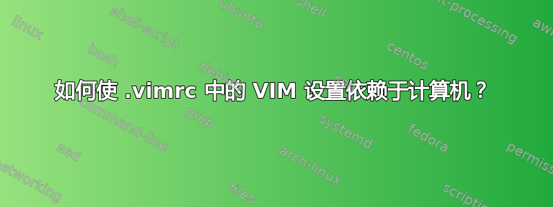 如何使 .vimrc 中的 VIM 设置依赖于计算机？