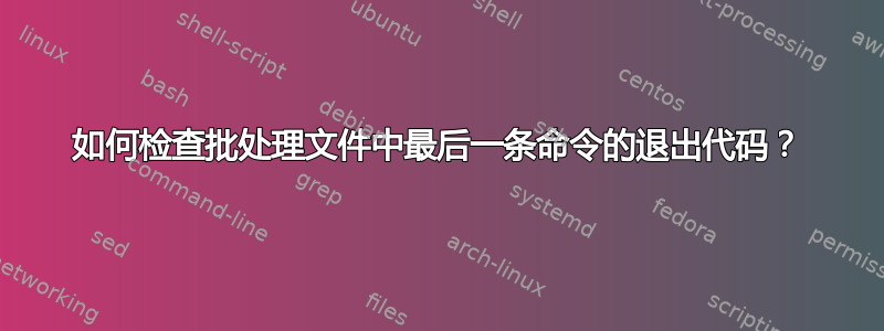 如何检查批处理文件中最后一条命令的退出代码？