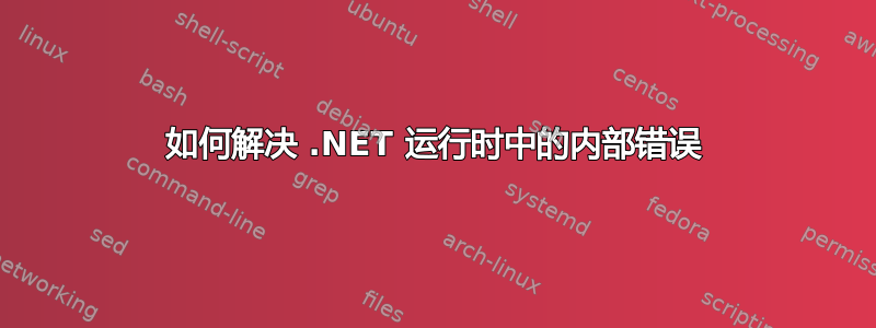 如何解决 .NET 运行时中的内部错误