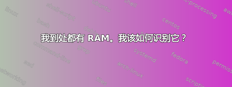 我到处都有 RAM。我该如何识别它？