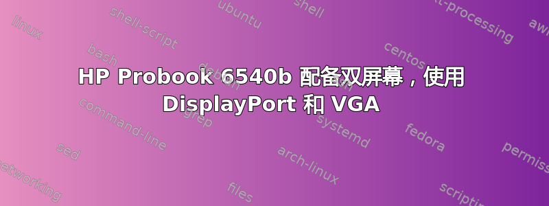 HP Probook 6540b 配备双屏幕，使用 DisplayPort 和 VGA