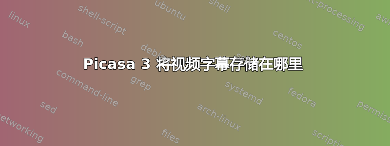 Picasa 3 将视频字幕存储在哪里