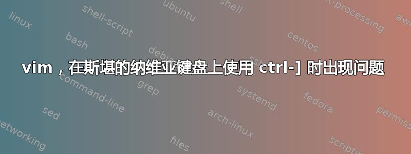 vim，在斯堪的纳维亚键盘上使用 ctrl-] 时出现问题