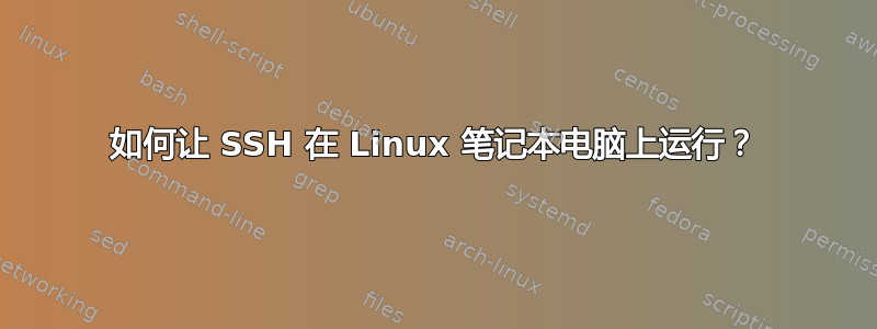 如何让 SSH 在 Linux 笔记本电脑上运行？