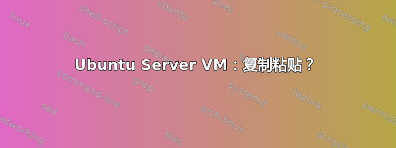 Ubuntu Server VM：复制粘贴？