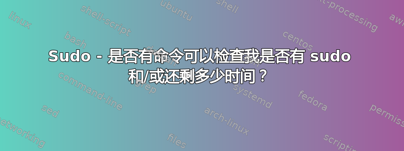 Sudo - 是否有命令可以检查我是否有 sudo 和/或还剩多少时间？